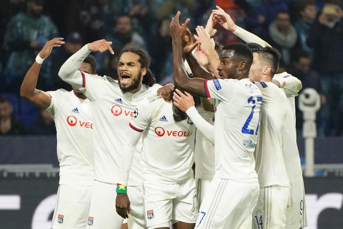 La joie des joueurs de l’OL, à domicile, mardi 5 novembre.