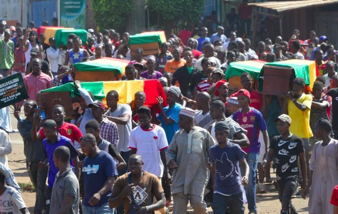 Funérailles des personnes tuées après les dernières manifestations de rue à Conakry, le 4 novembre 2019.