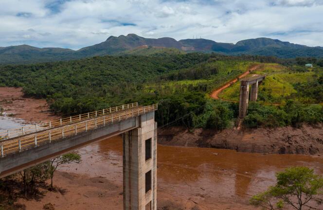 Une vue après la rupture du barrage de Brumadinho, au Brésil.