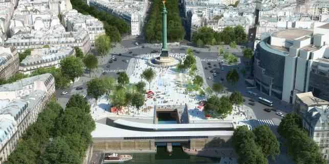 A Paris, la place de la Bastille reconquiert son accès au port de l’Arsenal