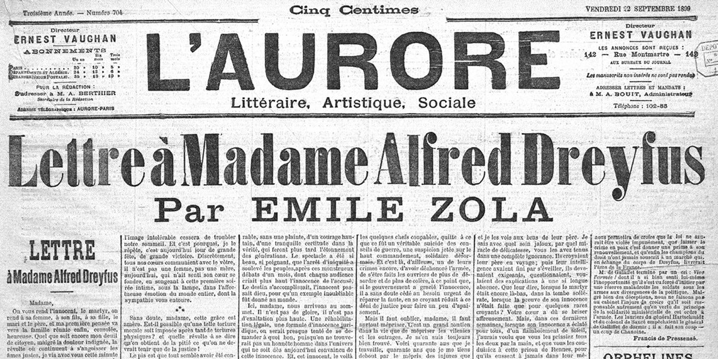 Emile Zola sur l'Affaire Dreyfus : « Jamais la société ne pourra payer sa dette envers le martyr » - Le Monde
