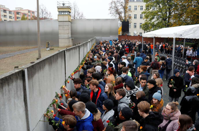 Lors d'une cérémonie marquant le 30e anniversaire de la chute du mur de Berlin le 9 novembre 2019.