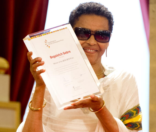 L’Ethiopienne Bogaletch Gebre, lauréate du prix 2012-2013 de la Fondation du roi Baudouin pour le développement en Afrique, à Bruxelles, le 22 mai 2013.