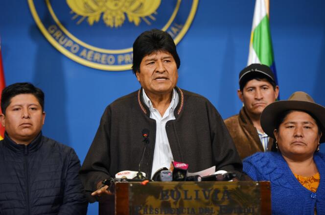 L’ancien président bolivien Evo Morales le 10 novembre 2019 à El Alto (photo transmise par la présidence bolivienne).