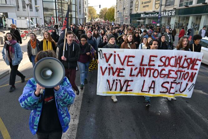 Manifestation d’étudiants, le 12 novembre à Lyon.