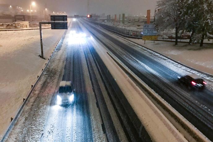 Cars on the highway in Saint-Etienne.