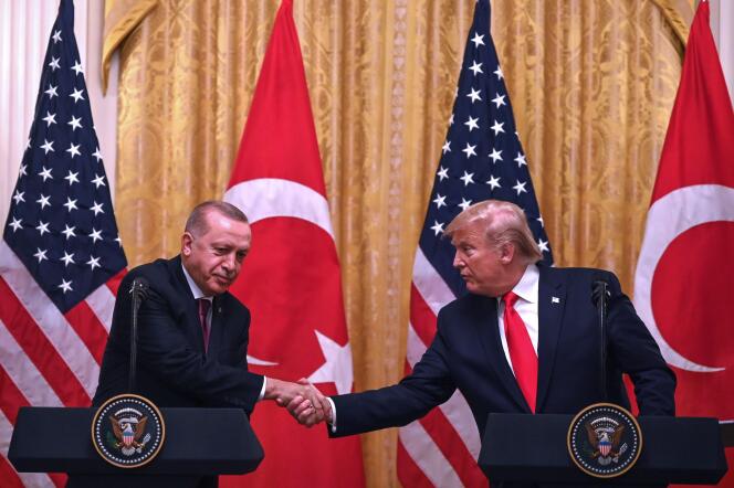 Les présidents Recep Tayyip Erdogan et Donald Trump le 13 novembre à Washington.