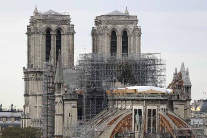 Vue du chantier de Notre-Dame de Paris, le 9 septembre 2019.