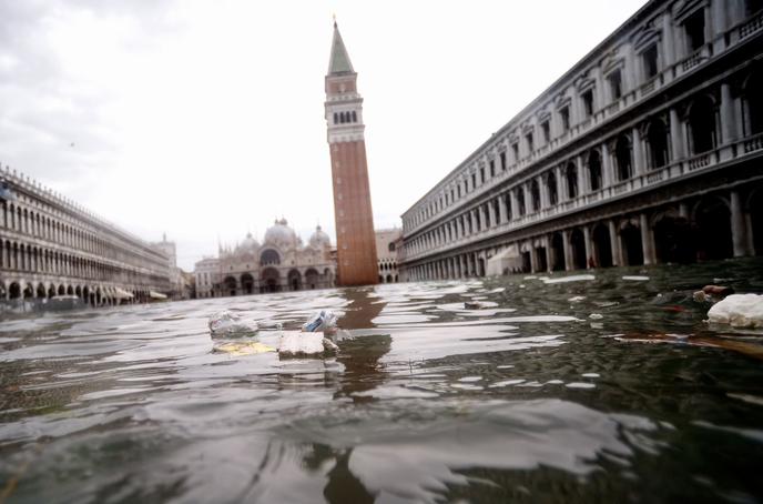 The St. Mark's flood in Venice on November 15, 2019.