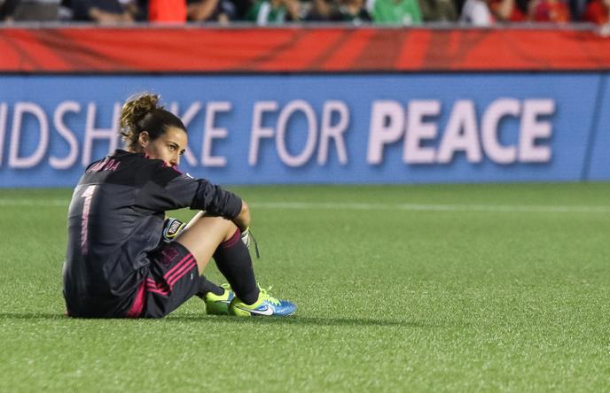 Thủ môn người Tây Ban Nha Ainhoa Tirapu, Ottawa, Canada, ngày 17 tháng 6 năm 2015.