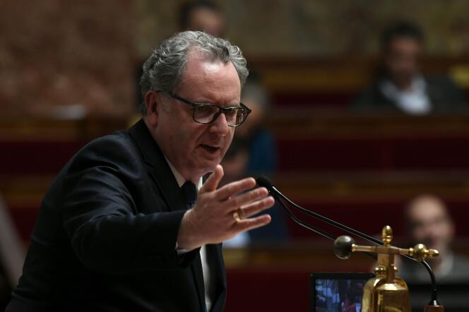Le président de l’Assemblée nationale, Richard Ferrand, au perchoir le 19 novembre à Paris.