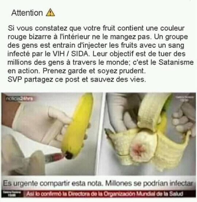 Non, vous ne risquez pas de contracter le sida à cause de bananes ...