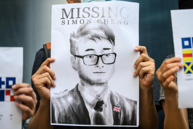 Le 21 août dernier, lors d’une action de soutien à Simon Cheng devant le consulat général du Royaume-Uni.