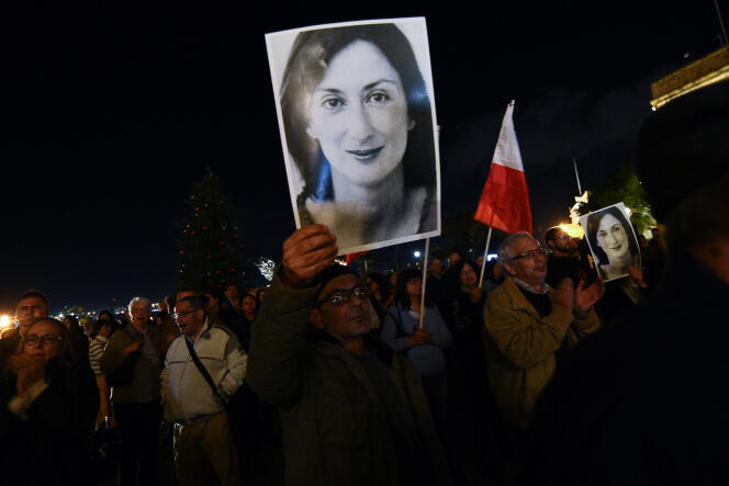 Les manifestants réclament la démission de Joseph Muscat à La Vallette (Malte), le mercredi 20 novembre.