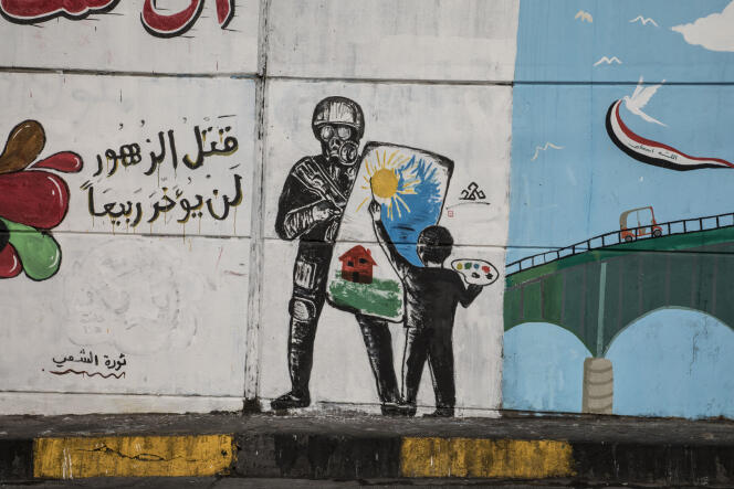 Baghdad, Irak, le 14 novembre Une peinture murale aux abords de la place Tahrir.