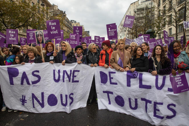 Manifestation contre les violences sexistes et sexuelles, à Paris, le 23 novembre.