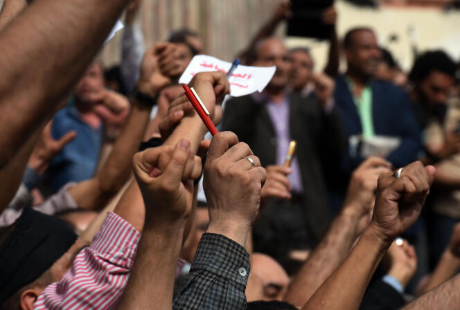 Manifestation de journalistes au Caire, en mai 2016.