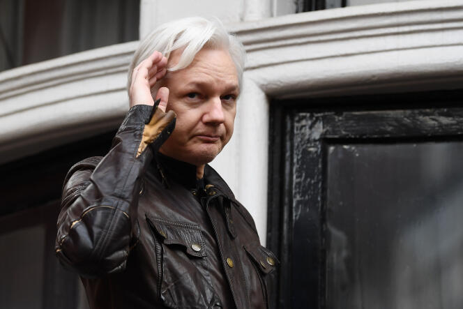 Julian Assange en mai 2017, à l’ambassade de l’Equateur au Royaume-Uni.