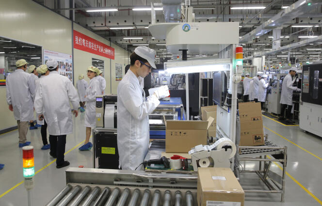 Une usine Huawei dans la province du Guangdong, en Chine, en mars.