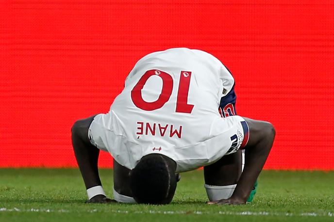 Le Sénégalais Sadio Mané, joueur du Liverpool FC, après avoir ouvert le score lors d’un match de Premier League contre Crystal Palace, à Londres, le 23 novembre 2019.