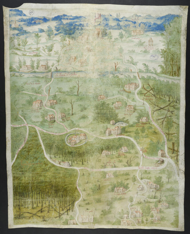 La figure de la franchise de Boisbelle (Cher), copie de 1598 d’une carte réalisée entre 1515 et 1528.