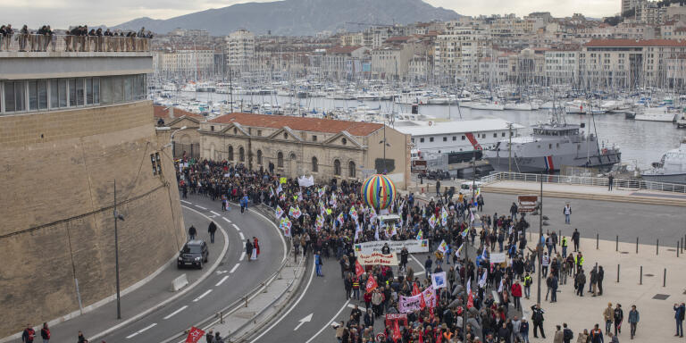 Manifestation contre les retraites, Marseille le 5 décembre 2019.