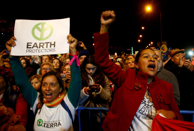 Mobilisation de jeunes militants pour le climat, le 6 décembre 2019, en marge de la COP25, à Madrid.