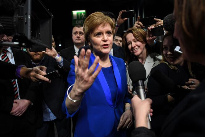 La première ministre écossaise et dirigeante du parti indépendantiste SNP, Nicola Sturgeon, à Glasgow, le 13 décembre.