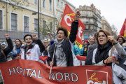 Défilé du personnel hospitalier lors de la manifestation contre la réforme des retraites, à Marseille, le 17 décembre 2019.