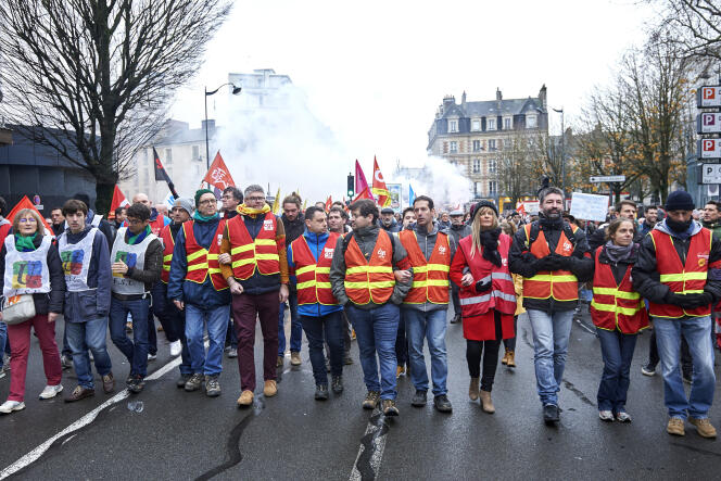 Manifestation contre la réforme des retraites, le 17 décembre, à Rennes.