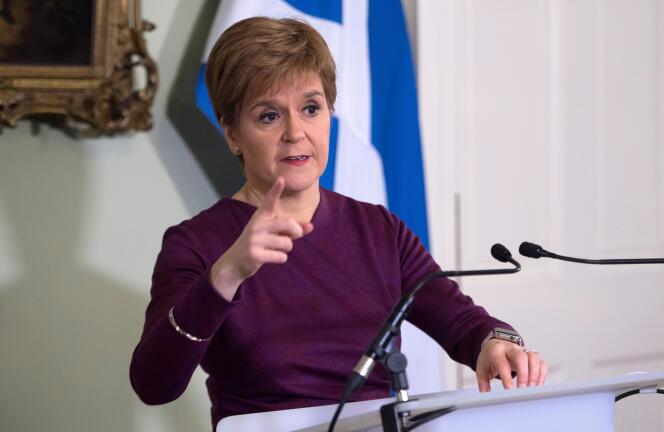 La première ministre écossaise Nicola Sturgeon à la Bute House à Edimbourg, en décembre 2019.