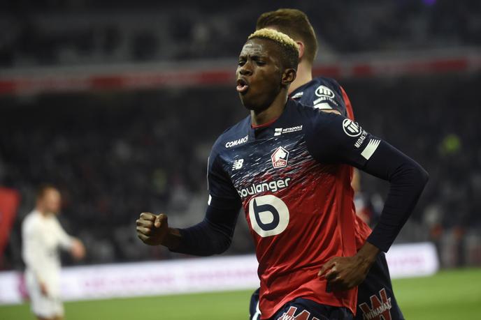 Victor Osimhen lors d’un match entre son équipe de Lille et celle de Brest, à Villeneuve-d’Ascq, le 6 décembre 2019.