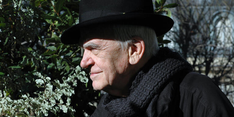 Portrait of Milan Kundera at his place 19/02/2009 ©Catherine HELIE/Gallimard/Opale/Leemage