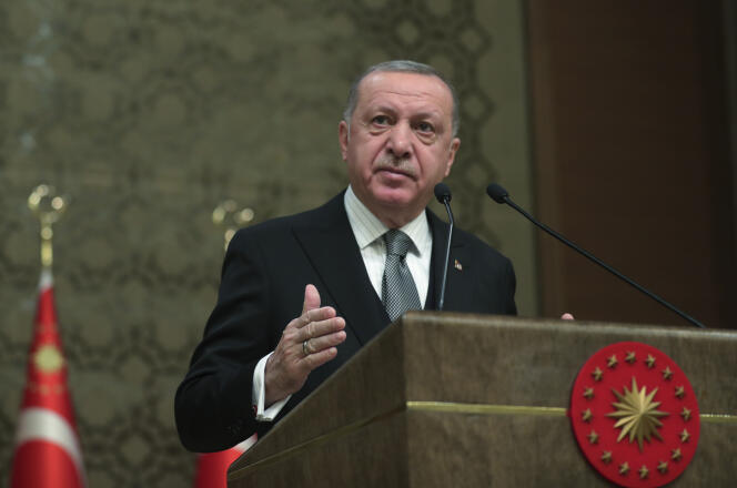 Le président turc Recep Tayyip Erdogan prononce un discours à Ankara, le jeudi 2 janvier.