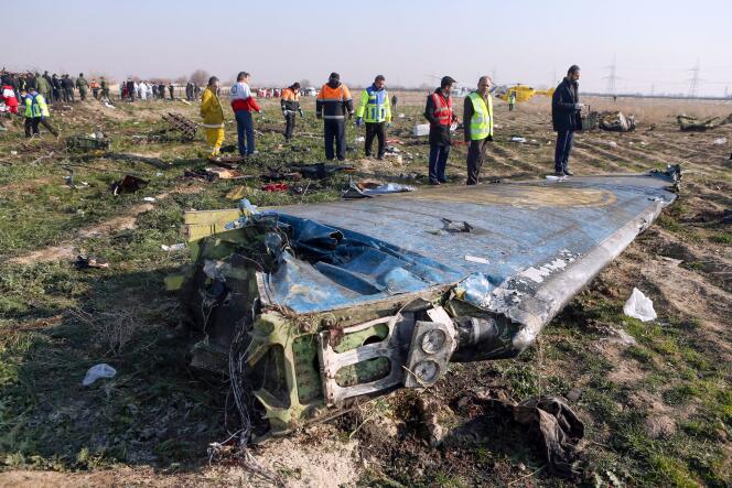 Lieu du crash du Boeing 737, qui s’est écrasé près de Téhéran peu après son décollage, le 8 janvier.