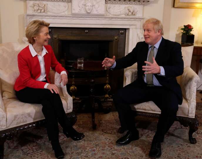 Le premier ministre britannique Boris Johnson et la présidente de la commission européenne Ursula von der Leyen le 8 janvier au 10 Downing Street.
