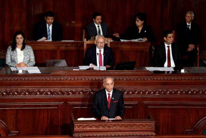 Le premier ministre tunisien, Habib Jemli, s’est vu refuser la confiance du Parlement, à Tunis, le 10 janvier.