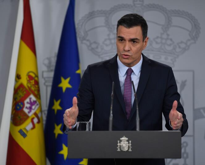 Le premier ministre espagnol, Pedro Sanchez, à Madrid, le 13 janvier 2020.