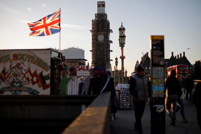 Vue sur le Big Ben pendant les travaux de restauration de la tour, à Londres, en janvier 2019.