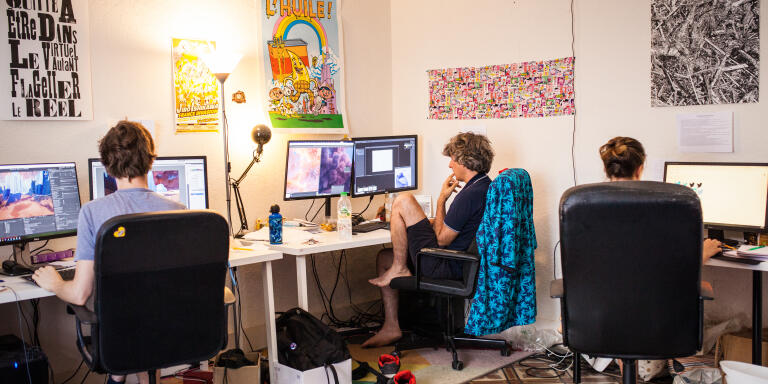 Dans le studio de création de jeux vidéos Pixel Reef, à Montpellier, fondé par Eric Chahi. Le 29 juillet 2019