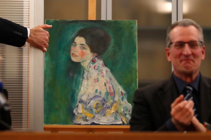 Le « Portrait d’une dame », de Gustav Klimt, à Piacenza (Italie), le 17 janvier.