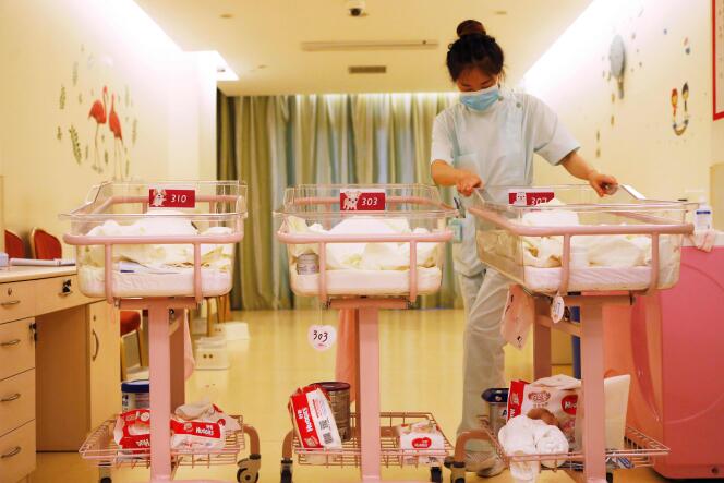 Dans une maternité de Shanghaï, en mai 2018.