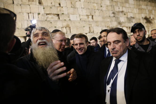 Emmanuel Macron au mur des Lamentations à Jérusalem, le 22 janvier 2020.