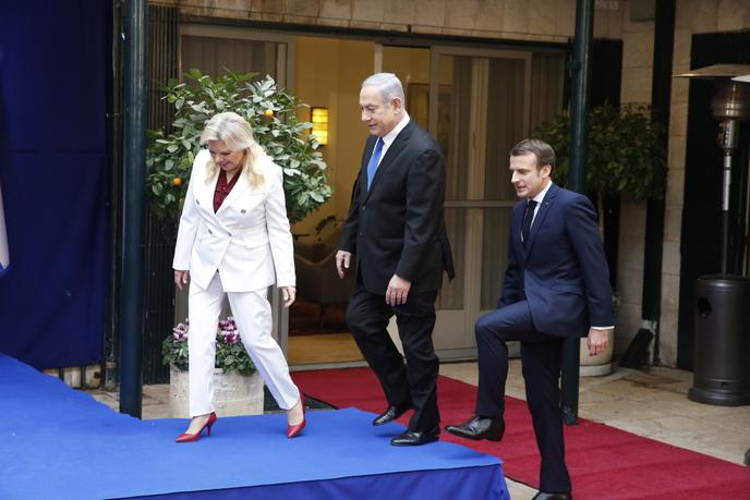 Emmanuel Macron et le premier ministre israélien, Benjamin Nétanyahou, à Jérusalem, le 22 janvier.