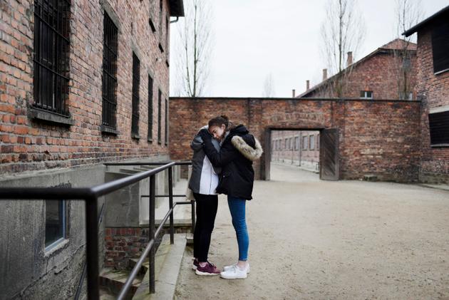 Dans le camp d’Auschwitz, le 16 janvier.