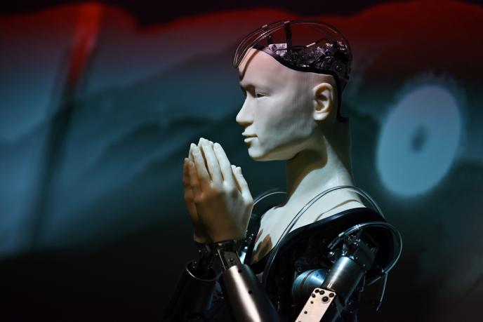 Un robot androïde à Kyoto (Japon), le 18 juin 2019.