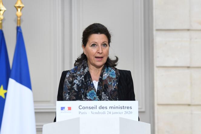 Agnès Buzyn, la ministre de la santé, en conférence de presse, à Paris, le 24 janvier.