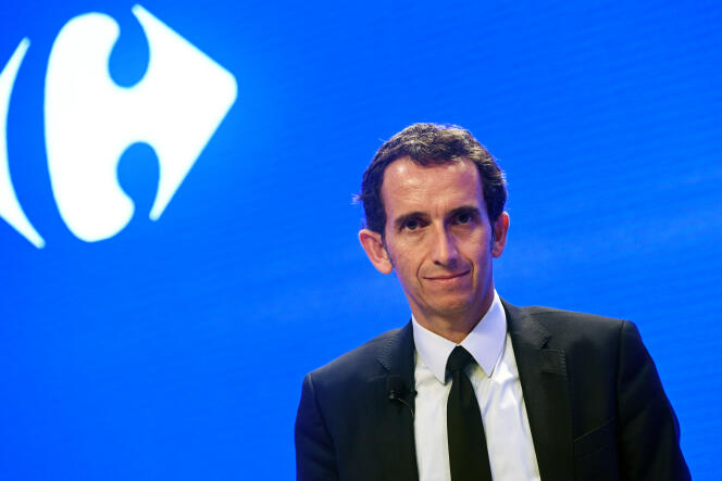 Alexandre Bompard, PDG de Carrefour, le 28 février 2019 au siège du groupe à Massy.