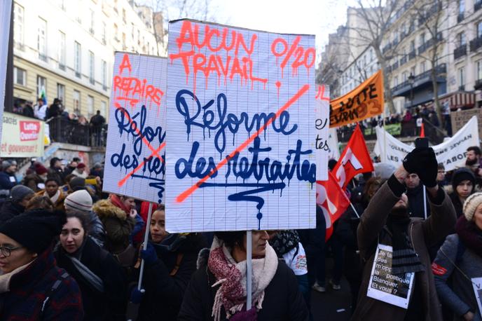Manifestation contre la réforme des retraites le 24 janvier à Paris.