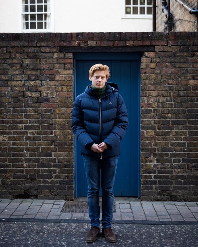 Monty Powell, à Oxford, le 20 janvier 2020. L’étudiant de 18 ans a grandi dans le nord de l'Angleterre. Sa famille et ses amis ont tous voté pour le Brexit, et il comprend leur décision.